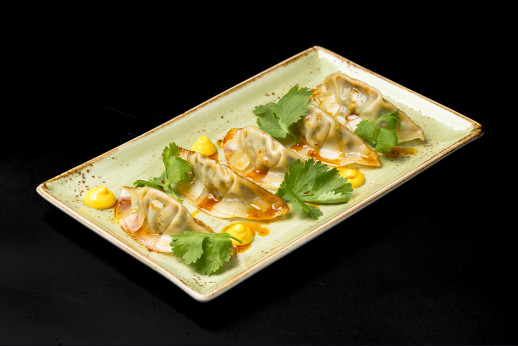 Гедзе с уткой и шпинатом